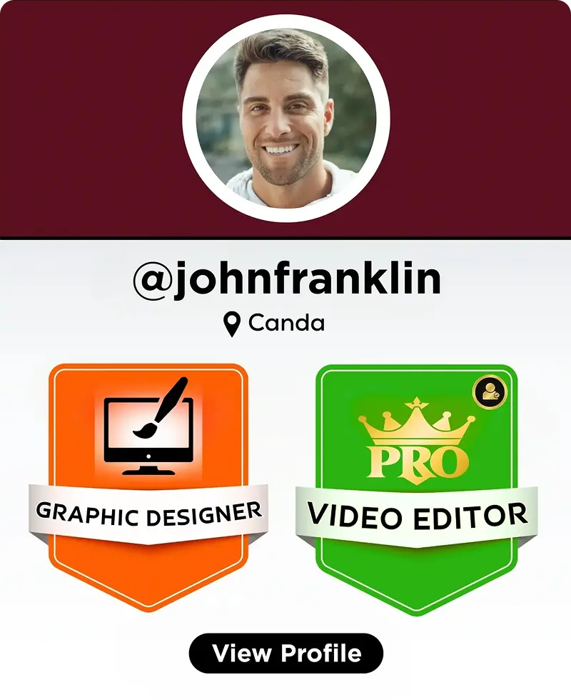 User profile with badges and location